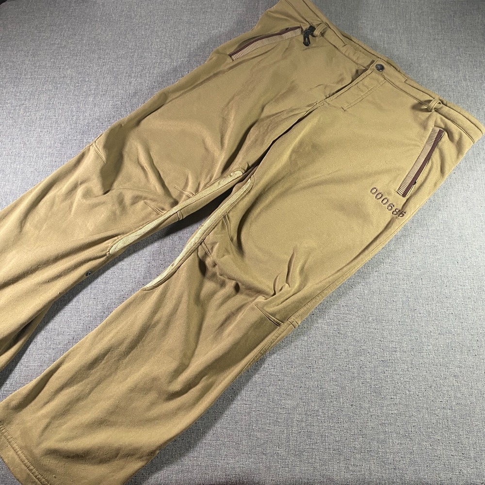 686 Pants Mens Large Brown Fleece Lined Ankle Snap Convertible Outdoor